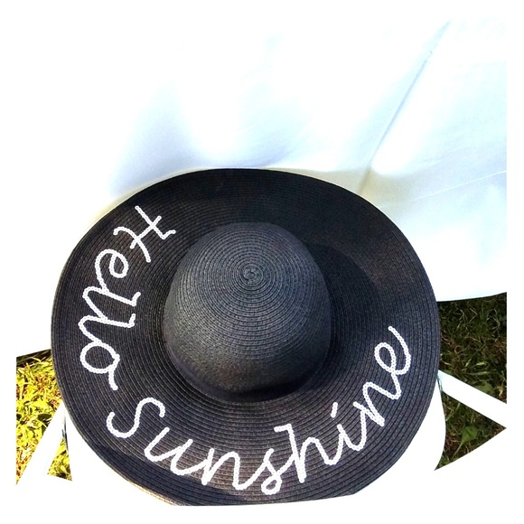 Sold:Hello Sunshine- Black Floppy Hat - Picture 2 of 2